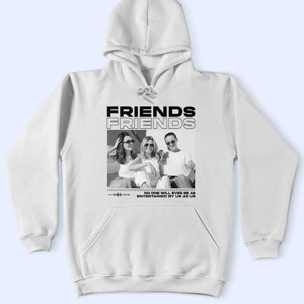 Gift For Bestie, Gift For Sisters, Custom Photo, Happy - Custom Photo B&W Besties Sisters Partners In Crime - Personalized T Shirt