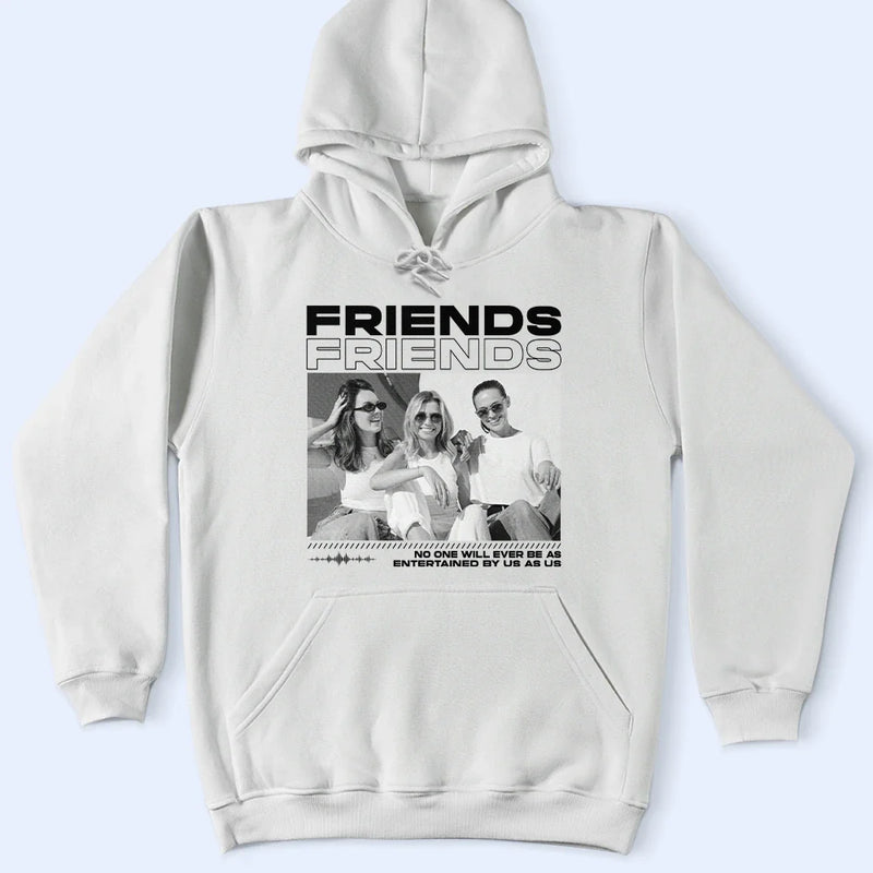 Gift For Bestie, Gift For Sisters, Custom Photo, Happy - Custom Photo B&W Besties Sisters Partners In Crime - Personalized T Shirt