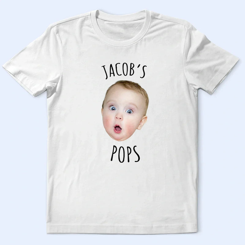 Gift For Father,Custom Photo,New Dad,Happy - Custom Photo Baby Face Kid Face This Dad Belongs To - Personalized T Shirt