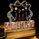 Gift For Sisters, Gift For Bestie, Love, Happy, Custom Photo - Custom Photo Bestie Sister Birth Flower Grow Old Friends - Personalized Custom Shaped LED Light