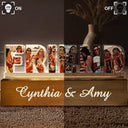 Gift For Sisters,Gift For Bestie,Love,Happy,Custom Photo - Custom Photo Bestie Sister Custom Names - Personalized Custom Shaped LED Light