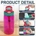Gift For Kids,Happy,Funny,Custom Photo - Custom Photo Cute Kid Riding Dinosaur Flamingo Unicorn - Personalized Kids Water Bottle With Straw
