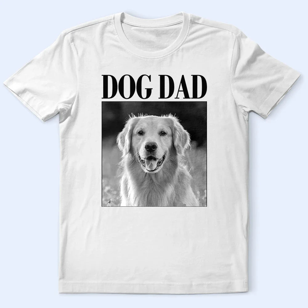 Pet Lovers,Pet Mom,Pet Dad,Dog Lovers,Dog Mom,Dog Dad,Cat Dad,Cat Mom,Cat Lovers,Gift For Women,Gift For Men,Happy,Top Market - Custom Photo Dog Mom Dog Dad Grayscale Vintage - Personalized T Shirt