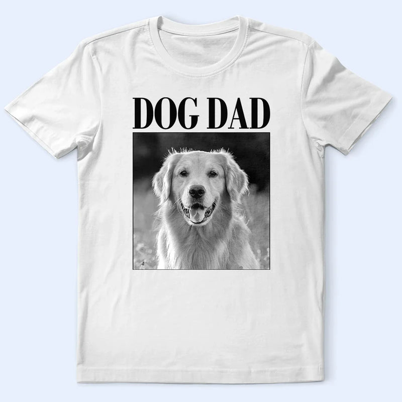 Pet Lovers,Pet Mom,Pet Dad,Dog Lovers,Dog Mom,Dog Dad,Cat Dad,Cat Mom,Cat Lovers,Gift For Women,Gift For Men,Happy,Top Market - Custom Photo Dog Mom Dog Dad Grayscale Vintage - Personalized T Shirt
