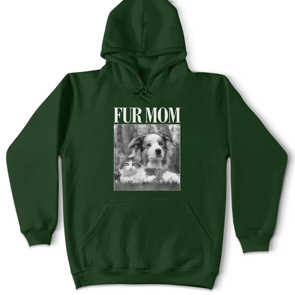 Pet Lovers,Pet Mom,Pet Dad,Dog Lovers,Dog Mom,Dog Dad,Cat Dad,Cat Mom,Cat Lovers,Gift For Women,Gift For Men,Happy,Top Market - Custom Photo Dog Mom Dog Dad Grayscale Vintage - Personalized T Shirt