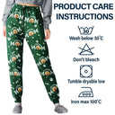 Dog Mom,Dog Lovers,Non-Eng - Custom Photo Dog Mom With Paw And Bone Pattern - Personalized Pajama Pants
