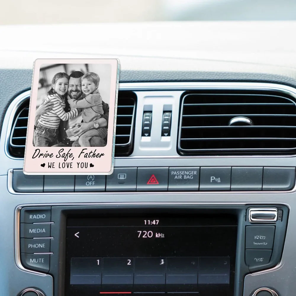 Gift For Couples, Gift For Husband, Gift For Wife, Gift For Boyfriend, Gift For Girlfriend, Love, Custom Photo - Custom Photo Drive Safe I Love You - Personalized Acrylic Car Vent Clip