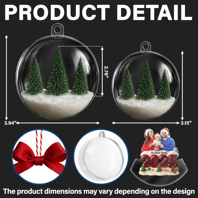 Christmas,Family,Gift For Sibling,Happy - Custom Photo Family Siblings Best Friends Make Christmas Great - Personalized 3D Acrylic Ball Ornament