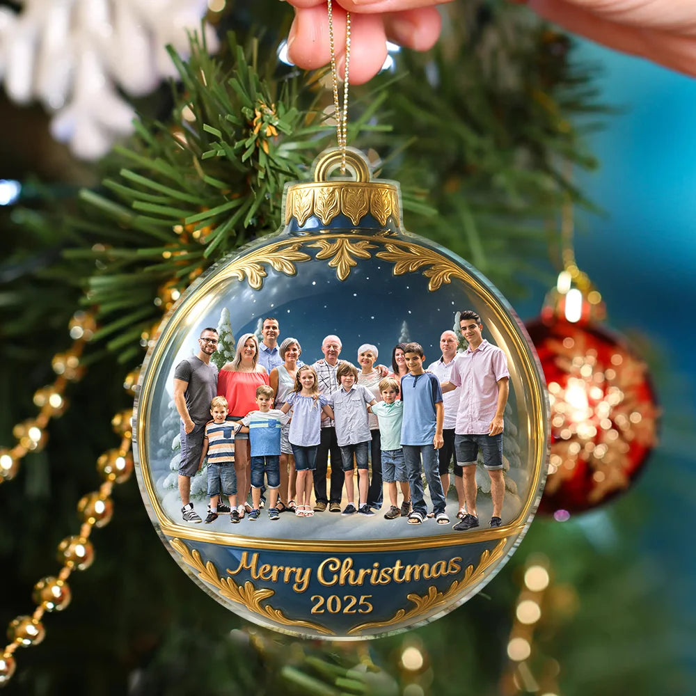Family,Pet Lovers,Pet Mom,Pet Dad,Pet Couple,Dog Lovers,Dog Couple,Dog Mom,Dog Dad,Cat Lovers,Cat Mom,Cat Dad,Cat Couple,Happy,Gift For Grandpa,Gift For Grandma,Gift For Grandkids,Top Market,Christmas - Custom Photo Family Together - Personalized Custom Shaped Acrylic Ornament