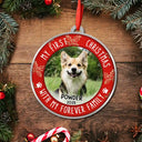 Pet Lovers,Custom Photo,Christmas,Happy - Custom Photo First Christmas Pet Lovers - Personalized Metal Ornament