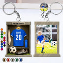 Football,Happy - Custom Photo Football Soccer Locker 3D Effect - Personalized Acrylic Keychain