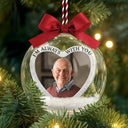 Pet Lovers, Cat Lovers, Dog Lovers, Sad, Memorial, Christmas - Custom Photo Forever Loved Memorial Dog Cat Family - Personalized 3D Acrylic Ball Ornament