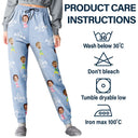 Gift For Grandpa,Gift For Father,Happy,Custom Photo - Custom Photo Happy Grandkids Best Papa Grandpa Ever Rain Pattern - Personalized Pajama Pants