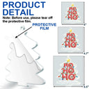 Family,Christmas,Happy,Pet Couple,Gift For Couples - Custom Photo Ho Ho Ho Family Christmas Tree - Personalized Custom Shaped Acrylic Ornament