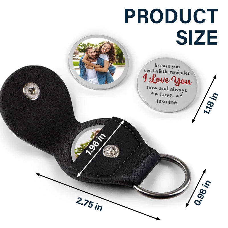 Gift For Couples, Gift For Husband, Gift For Wife, Gift For Boyfriend, Gift For Girlfriend, Love, Custom Photo - Custom Photo In Case You Need A Little Reminder - Personalized Leather Pocket Hug
