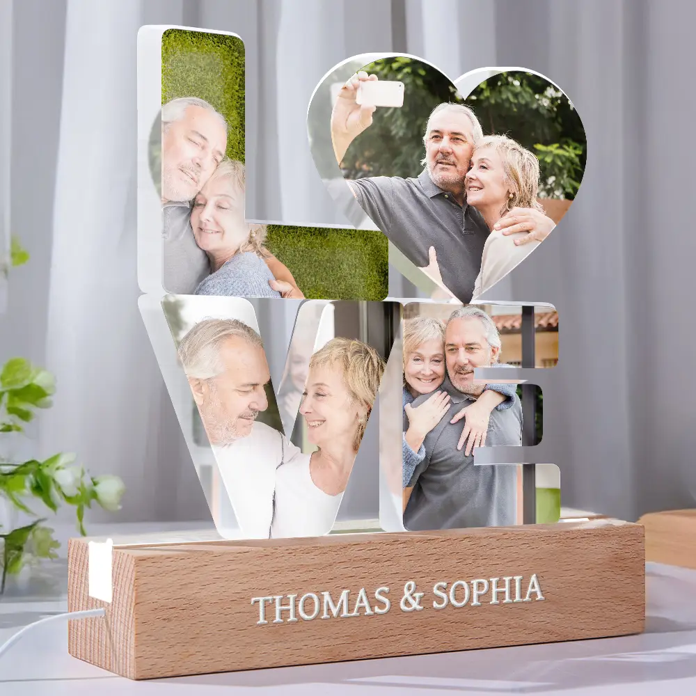 Gift For Couples,Love,Non-Eng,Gift For Husband,Gift For Wife,Gift For Boyfriend,Gift For Girlfriend,LGBT - Custom Photo Love You And Keep You Forever - Personalized Custom Shaped LED Light