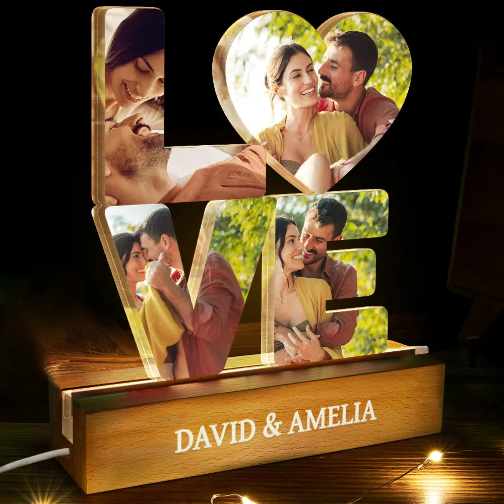 Gift For Couples,Love,Non-Eng,Gift For Husband,Gift For Wife,Gift For Boyfriend,Gift For Girlfriend,LGBT - Custom Photo Love You And Keep You Forever - Personalized Custom Shaped LED Light