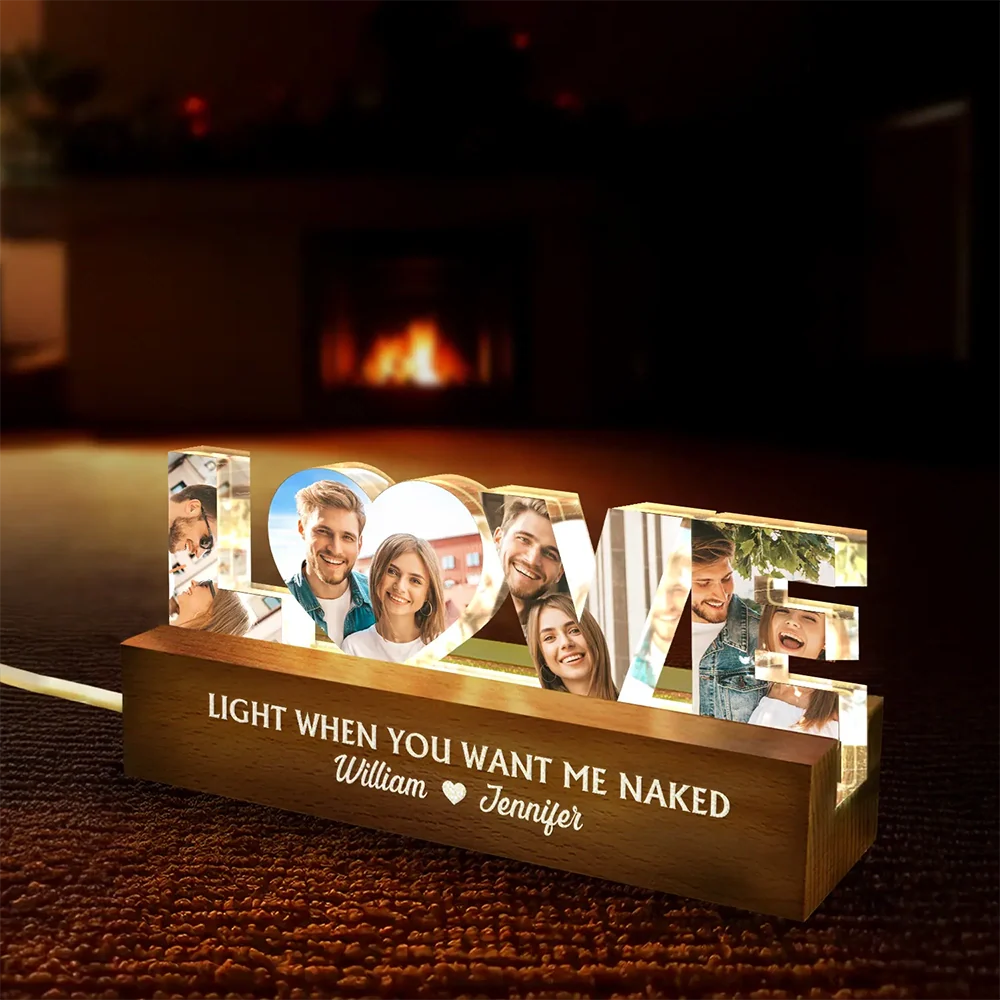 Old Couples,Gift For Husband,Gift For Wife,Gift For Boyfriend,Gift For Girlfriend,LGBT,Love,Custom Photo - Custom Photo Love You To The Moon And Back - Personalized Custom Shaped LED Light