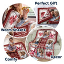Family, Custom Photo, Memorial, Sad, Gift For Women, Christmas - Custom Photo Memorial Butterfly When You Really Miss Me Hug This Blanket - Personalized Fleece Blanket, Sherpa Blanket
