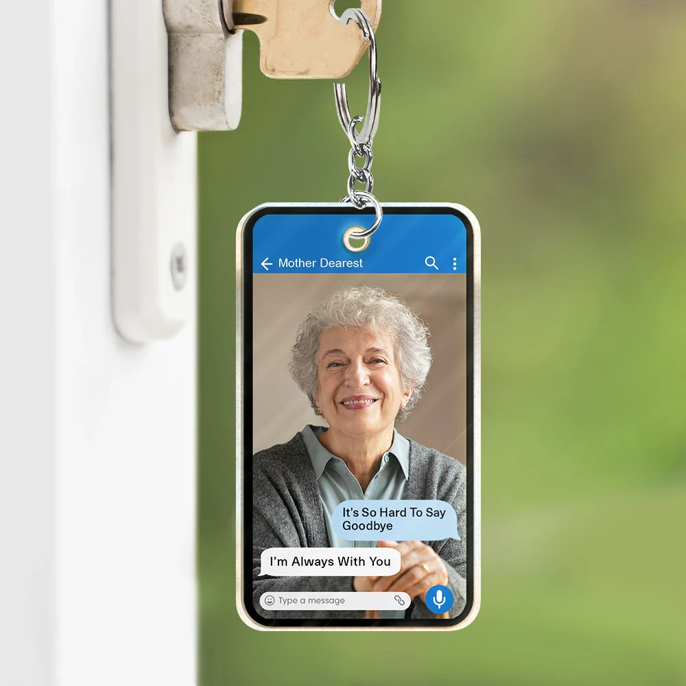 Gift For Couples,Old Couples,Gift For Husband,Gift For Wife,Gift For Boyfriend,Gift For Girlfriend,Gift For Yourself,Memorial,Sad - Custom Photo Memorial Message From Loved One - Personalized Acrylic Keychain