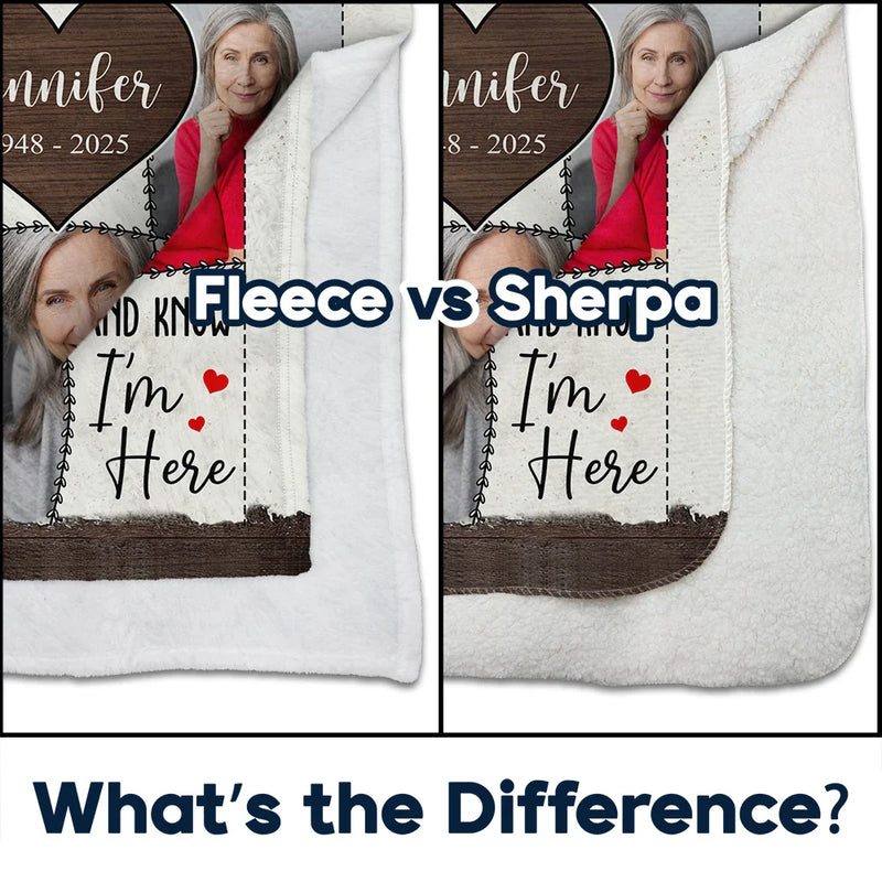 Custom Photo, Memorial, Family, Sad - Custom Photo Memorial When You Miss Me - Personalized Fleece Blanket, Sherpa Blanket
