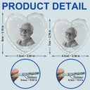 Christmas,Custom Photo,Memorial,Family,Sad - Custom Photo Memorial Your Wings Were Ready - Personalized Heart Shaped Glass Ornament