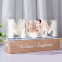 Gift For Mother,Gift For Grandma,Custom Photo,Love,Happy - Custom Photo Mommy Grandma Custom Kid Grandkid Name - Personalized Custom Shaped LED Light