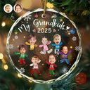 Custom Photo My Grandkids Grandparents Family - Personalized Circle Glass Ornament