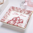 Custom Photo Pencil Sketch Besties Forever - Personalized Ring Dish
