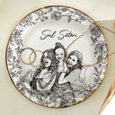 Custom Photo Pencil Sketch Besties Forever - Personalized Ring Dish