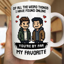 Gift For Couples,Gift For Husband,Gift For Wife,Gift For Boyfriend,Gift For Girlfriend,Dog Couple,Cat Couple,Pet Couple,Love,LGBT - Custom Photo Pixel Art Effect Found On The Internet - Personalized Mug