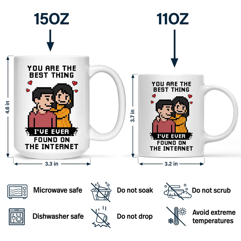 Gift For Couples,Gift For Husband,Gift For Wife,Gift For Boyfriend,Gift For Girlfriend,Dog Couple,Cat Couple,Pet Couple,Love,LGBT - Custom Photo Pixel Art Effect Found On The Internet - Personalized Mug