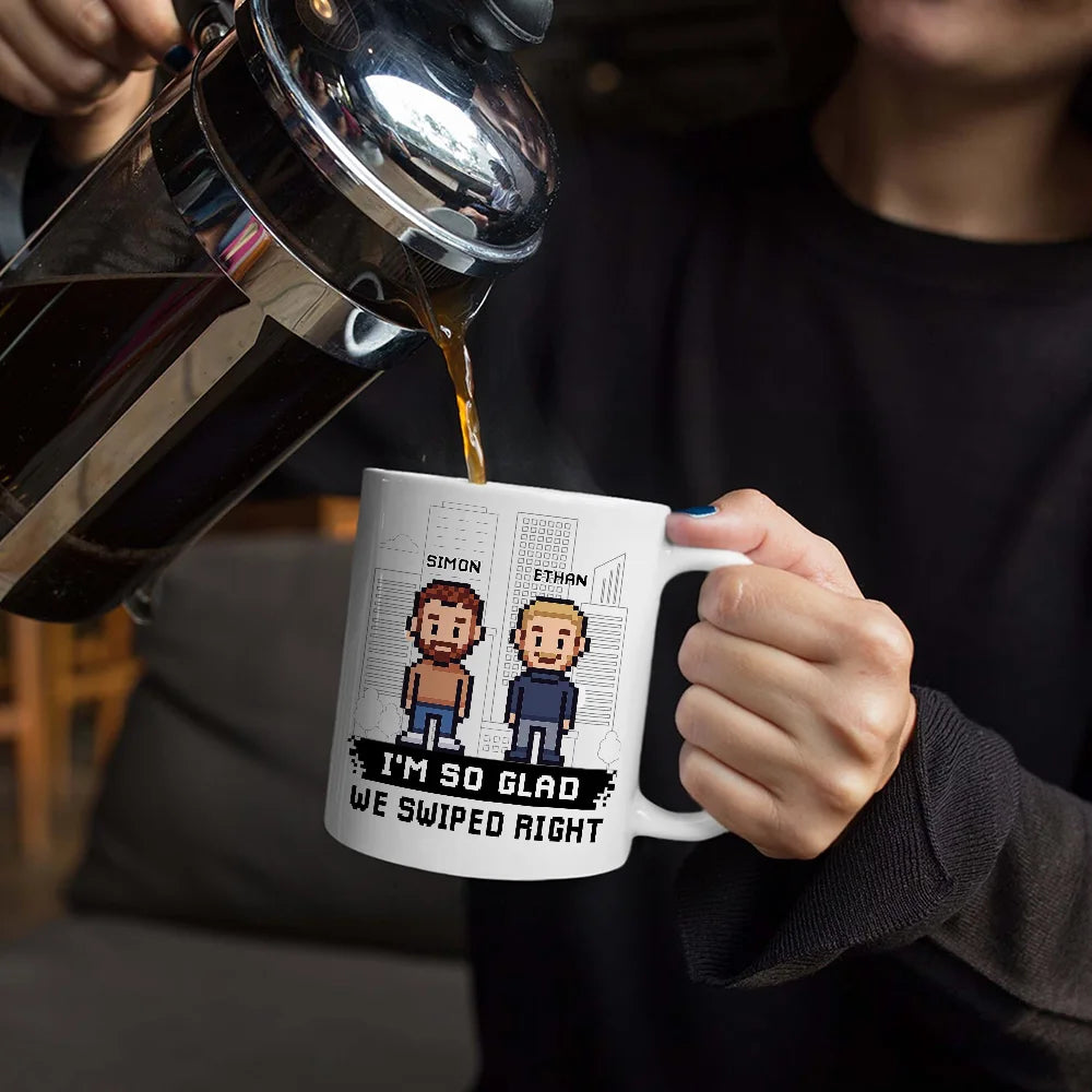 Gift For Couples,Gift For Husband,Gift For Wife,Gift For Boyfriend,Gift For Girlfriend,Love,LGBT - Custom Photo Pixel Art Standee Started With A Message - Personalized Mug