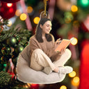 Gift For Yourself,Gift For Women,Gift For Men,Happy,Christmas,Custom Photo,Reading,Photo Hobby Ornament - Custom Photo Reading Lovers - Personalized Acrylic Photo Ornament