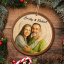Love, Gift For Couples, Gift For Husband, Gift For Wife, Gift For Boyfriend, Gift For Girlfriend - Custom Photo Realistic Watercolor Art Happy Couple - Personalized 2-Layered Wooden Ornament