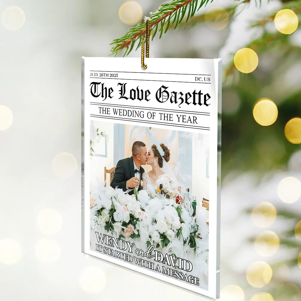Gift For Couples, Gift For Husband, Gift For Wife, Love, Custom Photo - Custom Photo Started With A Message Couples - Personalized Custom Shaped Acrylic Ornament