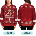 Funny,Christmas,Custom Photo - Custom Photo Stop Staring At My Package - Personalized Unisex Ugly Sweater
