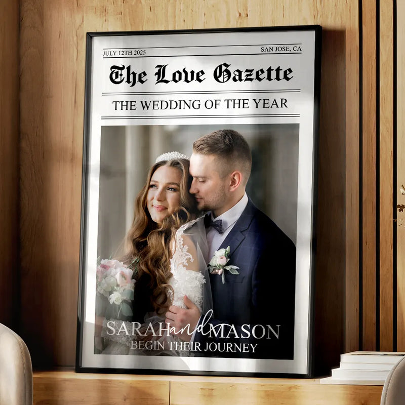 Gift For Couples,Wedding,Love,Gift For Women,Gift For Men,Gift For Wife,Gift For Husband,LGBT - Custom Photo The Wedding Of The Year Newlywed Couples - Personalized Poster