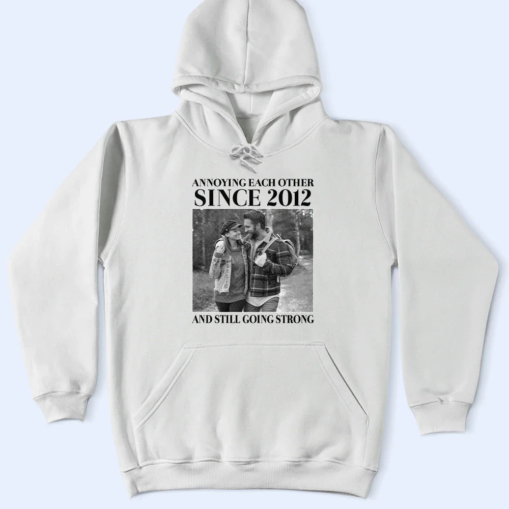 Old Couples,Gift For Husband,Gift For Wife,Gift For Couples,Gift For Boyfriend,Gift For Girlfriend,Love - Custom Photo Vintage Annoying Each Other Since - Personalized T Shirt