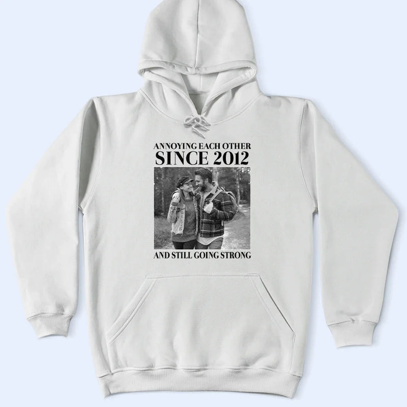 Old Couples,Gift For Husband,Gift For Wife,Gift For Couples,Gift For Boyfriend,Gift For Girlfriend,Love - Custom Photo Vintage Annoying Each Other Since - Personalized T Shirt