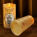 Pet Lovers, Custom Photo, Love - Custom Photo Vintage Frame Golden Ceramic Effect - Personalized Flameless LED Candle