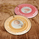 Christmas, Family, New baby, Happy - Custom Photo Welcome To The World Baby Stats - Personalized Circle Ceramic Ornament