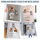 Pet Lovers, Cat Lovers, Dog Lovers, Non-Eng - Cute 3D Effect Dog And Cat With Name - Personalized Acrylic Fridge Magnet
