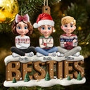 Happy, Gift For Bestie, Gifts For Colleagues, Gift For Sisters, Gift For Sibling, Gift For Brothers, Cousin, Christmas - Besties Sisters Colleagues Christmas Tree - Personalized Custom Shaped Wooden Ornament