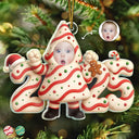 New baby,New Mom,New Dad,Funny,Parents,Gift For Kids,Gift For Grandkids - Custom Photo Christmas Tree Cake Funny Baby - Personalized Custom Shaped Acrylic Ornament