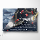 Hugs From Heaven Memorial - Sympathy Gift To Comfort Those Grieving The Loss Of A Loved One - Personalized Fleece Blanket