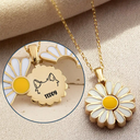 Pet Lovers,Memorial,Love - Dog Cat Ears Outline Custom Name - Personalized Engraved Hidden Message Necklace