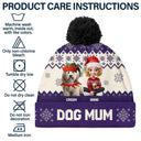 Pet Lovers,Pet Mom,Pet Dad,Dog Lovers,Dog Mom,Dog Dad,Happy,Christmas,Top Market - Dog Mom Dog Dad Christmas - Personalized Bobble Beanie Hat