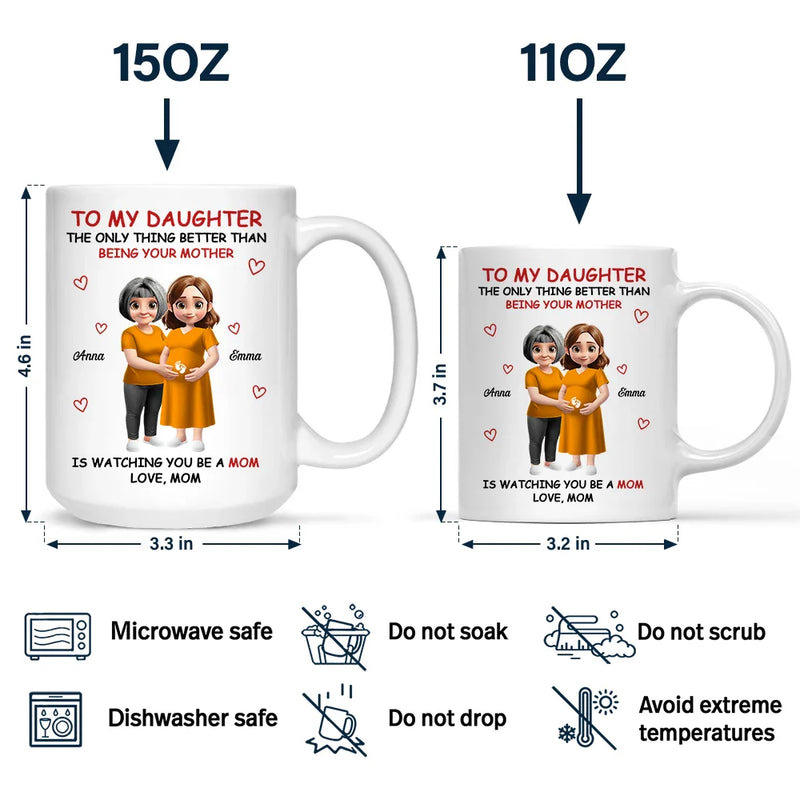 Gift For Daughter, Mom - Daughters (Adult), New baby, New Mom, Happy - Expecting Parents The Only Better Thing Than - Personalized Mug 