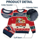 Dog Lovers,Christmas,Funny,Pet Lovers - Feliz Navidog Truck Red - Personalized Unisex Ugly Sweater